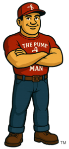 The Pump Man mascot - Ossining well pump repair